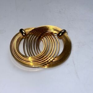 Vintage gold tone interlocking‎ circles brooch/pin